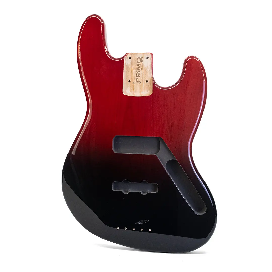 PRiMO Replacement Jazz Bass Body - Crimson Dusk, Fender Standard Series Guitar Parts, Alder Wood with Polyurethane Finish for 4-String Guitars & Gear Accessories