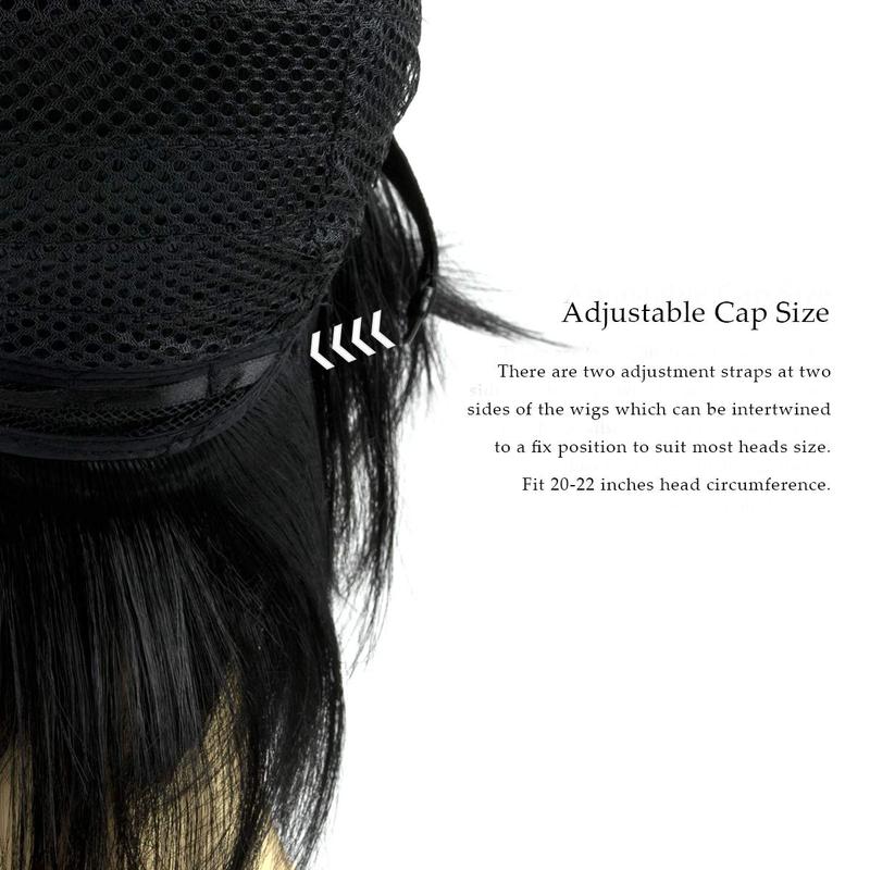 CHRISTMAS GIFT Anime Wig – Short Black Layered Synthetic Wig with Bangs for Cosplay, Costume Parties, Women & Men, Soft Pastel Style