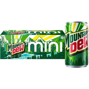 Mountain Dew Fruit Flavor Fizzy Soda, 7.5 Fl Oz Mini Cans (Pack of 10)