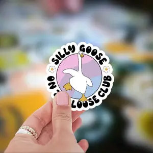 Silly Goose on the Loose Handmade Water Resistant Sticker - 3 Inch