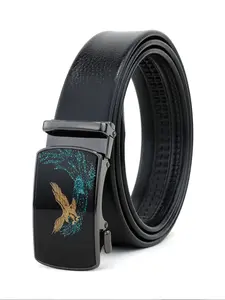 Men's Business Fashion Eagle Embossed Belt, Casual Automatic Buckle Belt for Jeans, Fashion Belt for Party, Daily Clothing Decor, Trendy All-match & Exquisite Belt for Gift, Trendy Versatile Buckle