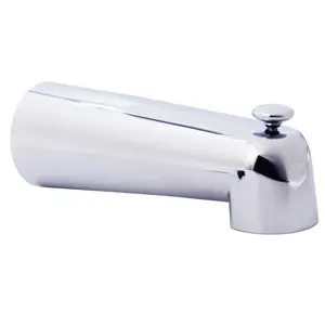 E507D-1F-26 7" Reach Wall Mount Tub Spout with Diverter, Polished Chrome