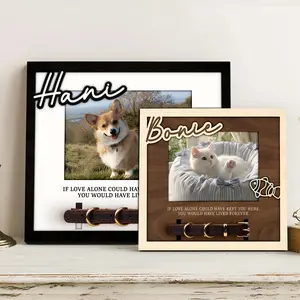 Personalized Memorial Dog Photo Frame with Name, Personalized Memorial Pet Sign, Dog Memorial Gifts, Cat Sympathy Loss Gift, Pet Loss Memorial Gifts, Pet Cremation Keepsakes