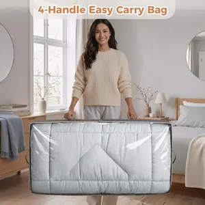 90-liter large-capacity storage bag, 6-piece clothing storage set, foldable wardrobe organizer with reinforced handles, suitable for clothes, blankets, comforters, sheets, pillows, and toys; a must-have for apartments, rentals, dorms, and homes