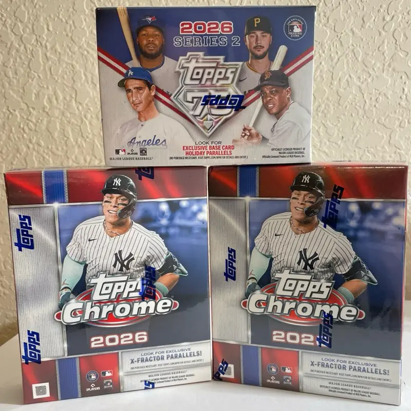 MLB#133: TOPPS CHROME 2026 MEGA BOX x2 & S2 BLASTER BOX x1! BASEBALL CARD PACKAGE All cards ship BYTEAM!