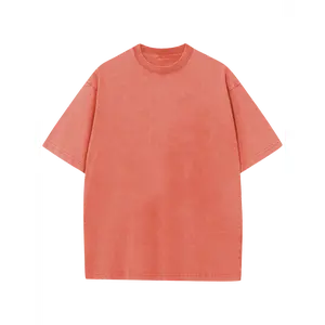 Men's Loose-Fitting Acid Wash T-Shirt - Heavyweight Cotton Loose Fit Tee, Retro Vintage Streetwear Tops, Soft & Breathable Casual Summer Shirt