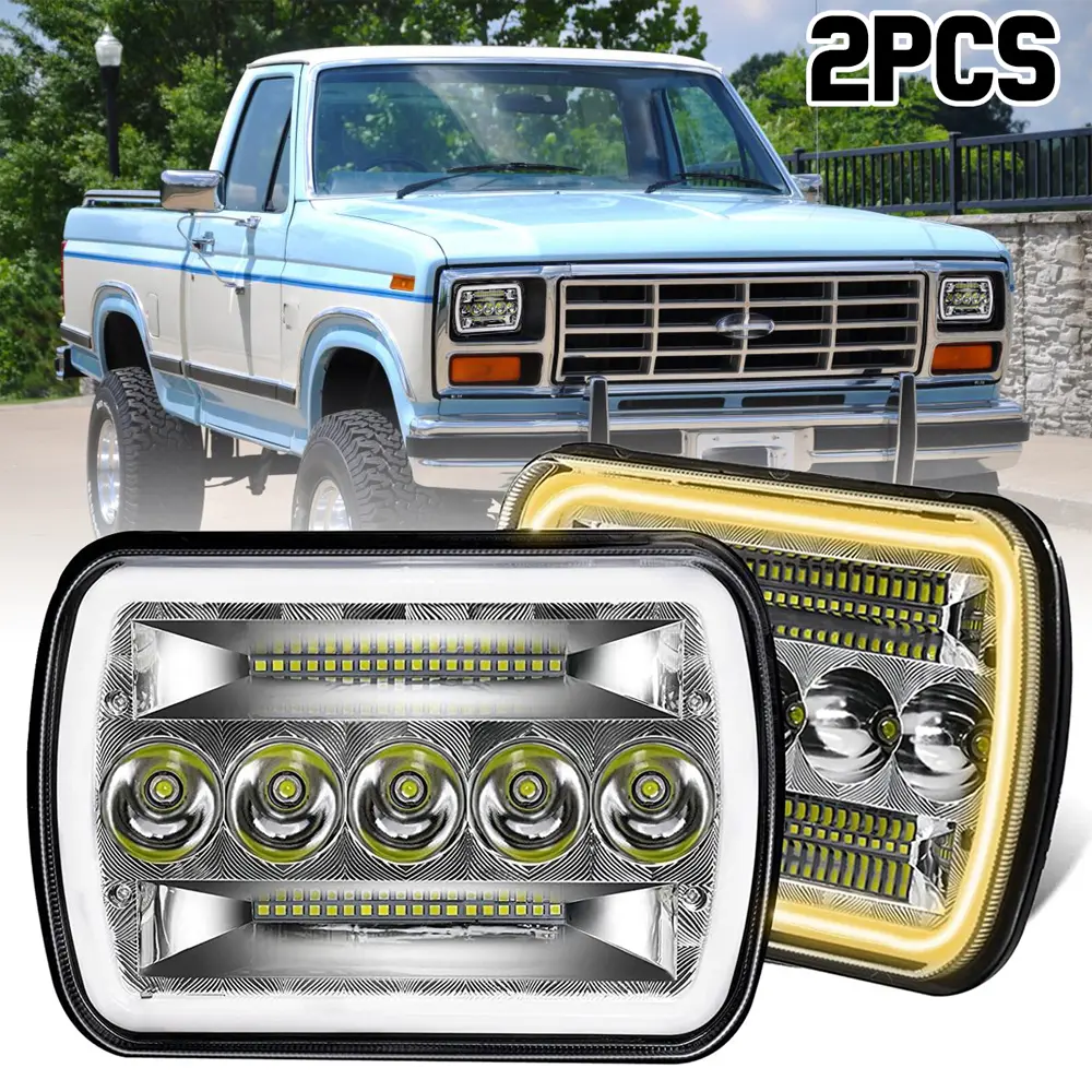 2PCS 5"x7"/7"x6" LED Headlights Approved H6054 LED Headlights Hi/Low DRL Sealed Beam Headlight Fit For Jeep Cherokee XJ Wrangler YJ Ford Chevy GMC Toyota Nissan Dodge