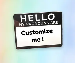 Hello My Pronouns Are Enamel Pin ( dry erase) , Cusomizable