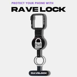 RaveLock Premium Anti-Theft Phone Tether Steel Retractable for Festivals - Keep Your Phone and Keys Safe
