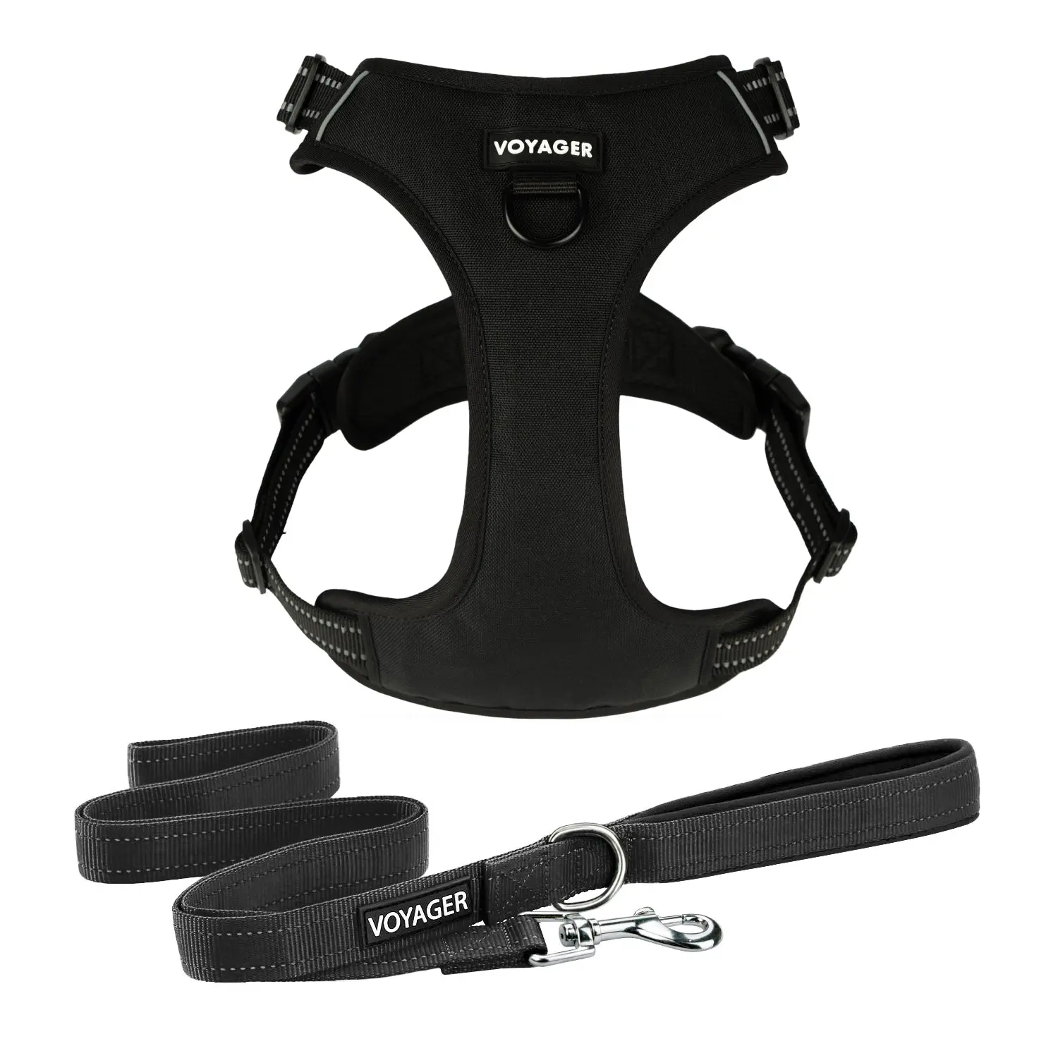 Voyager No Pull Dual-Attachment Dog Harness and Leash Set - Front & Back Clip Training Combo for Small Medium Large Dogs | Anti-Pull Walking Kit by Best Pet Supplies