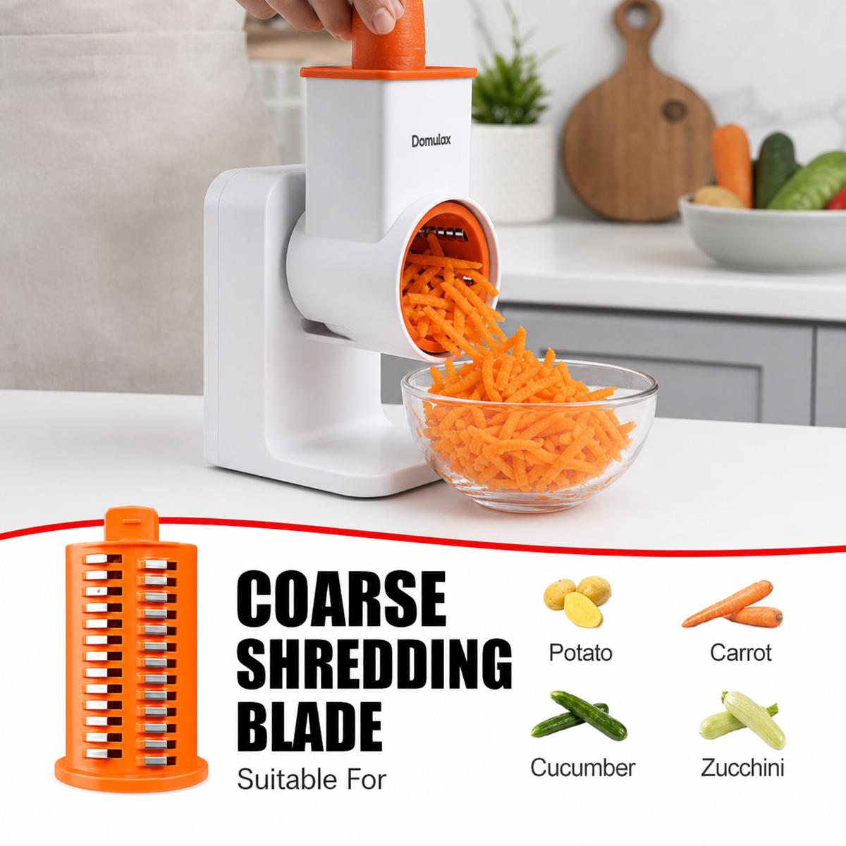 Cordless Rechargeable Electric Cheese Grater - Type-C Charging, 4 Stainless Steel Blades, Grates Cheese, Shreds Veggies, Slices for Hash Browns, Household Specialty Kitchen Appliance, Compact sohochic