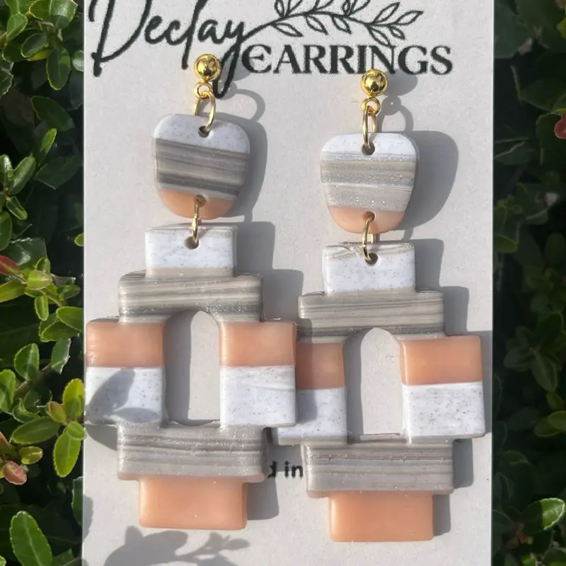 Statement Collection - Statement Dangle Fashion Earrings - Super Lightweight & Unique Polymer Clay Drop Earrings for Gift or Personal Wear