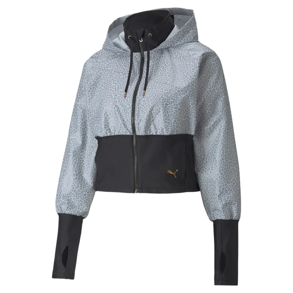 PUMA Womens Train Ultra Woven Knit Jacket Training Athletic Outerwear Casual Comfort Technology - Grey
