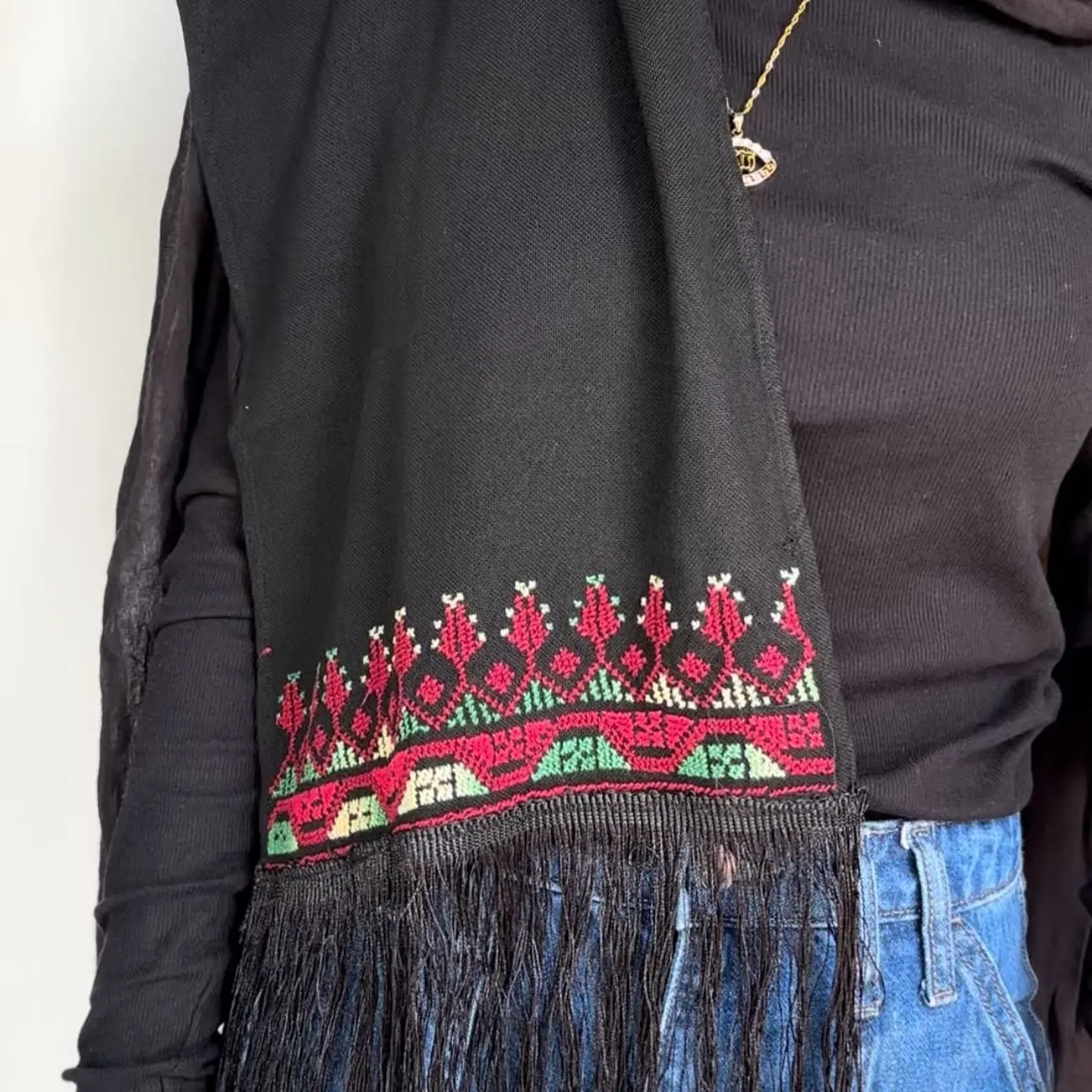 Handmade tatreez shawl