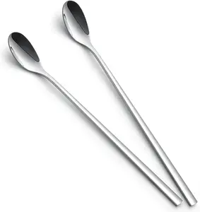 Long Handle Spoon 9-Inch Coffee Stirrers Ice Tea Spoon Premium 18/10 Stainless Steel Iced Teaspoon Mothers Milks Tea