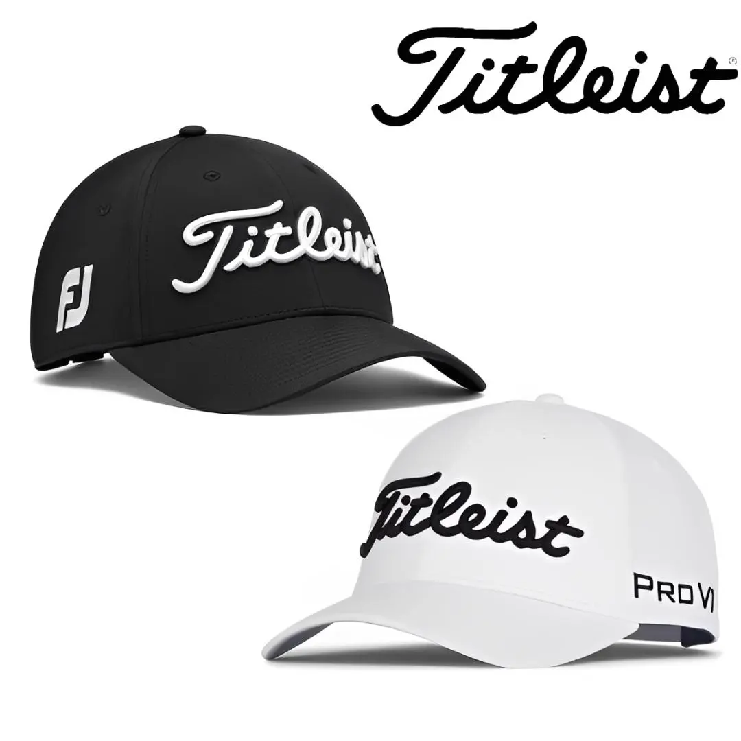 Titleist Men's Tour Performance Golf Hat - Pro VI Series, White & Black
