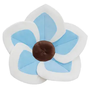 Flower Baby Bath Pad Infant Bathtub Mat for Bathtub Tub Sink(Blue White)