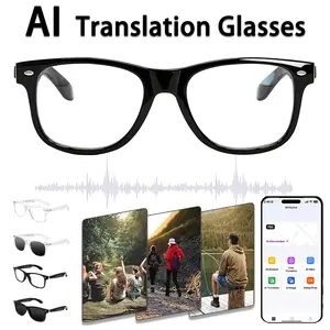 Ai Wireless Translation Smart Audio Glasses for Men and Women, 138 Language Translation with Speaker, Magnetic Charging and UV Protection