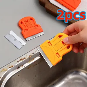 2 Pcs Scrapers for Label and Residue Cleaning, Effective Sticker Remover, Multifunctional Adhesive Removal Tool for Home Use