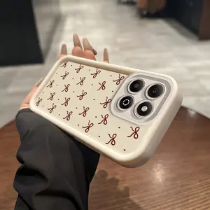 Full-coverage shockproof and scratch-resistant phone case with bow design, compatible with iPhone 17/16/15/14 Pro and Samsung S25/24/23/22 series. Protection Cold Coffee