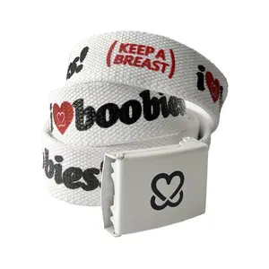 i love boobies! Web Belt - Avalanche White and Red