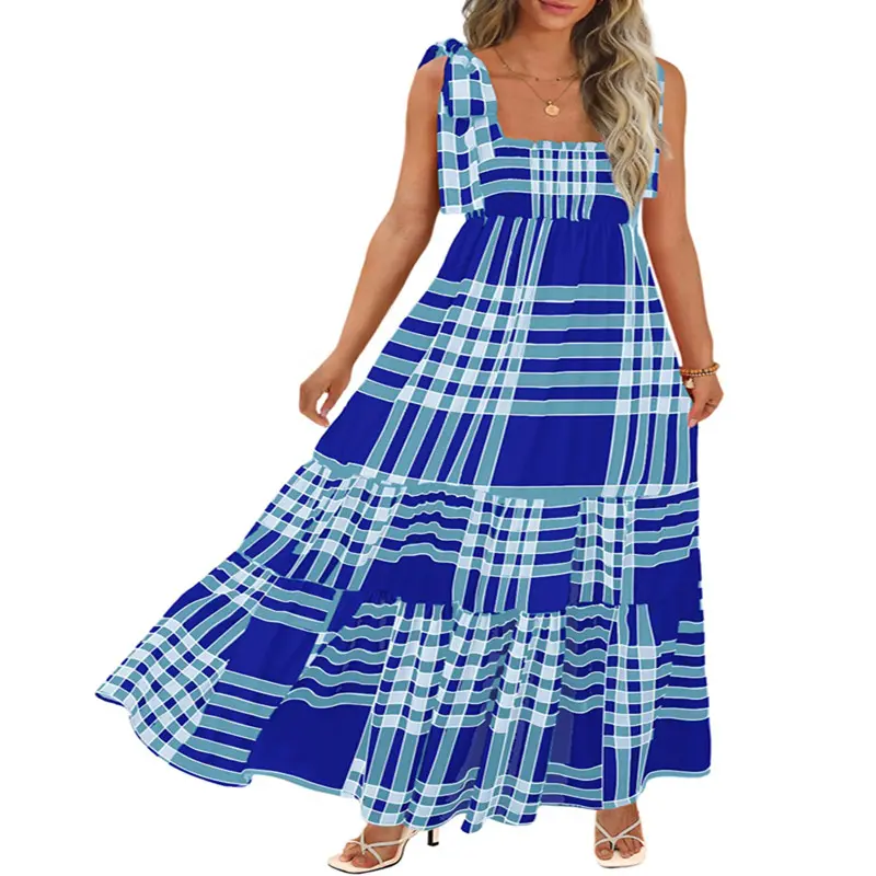 CURBODO Women's Summer Maxi Dress Boho Spaghetti Straps Casual Long A-line Smocked Beach Dress Square Neck Flowy Sun Dress Flattering Elegant summer outfits Homecoming Dresses Chic Day Fabric Fashion Soft Womenswear - CURBODO Women's Summer Maxi Dress Boho Spaghetti Straps Casual Long A-line Smocked Beach Dress Square Neck Flowy Sun Dress Flattering Elegant summer outfits Homecoming Dresses Chic Day Fabric Fashion Soft Womenswear -