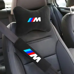 Bmw Car Logo 2-Piece Cotton Headrest Covers, Protective Shoulder Design, Auto Accessories for Models X5/x6/f30/f34/f10/f20/g20/g30/f15/f16/1/3/5/7 Series
