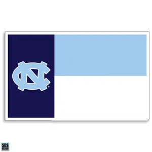 UNC Tar Heels Flag Decal Sticker