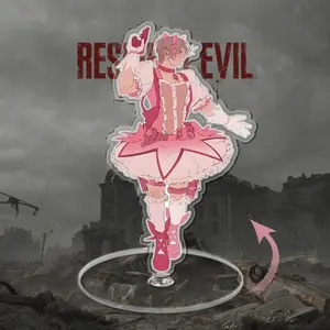 Leon Resident evil acrylic spinning standing, Pink Leon standee, resident evil merch
