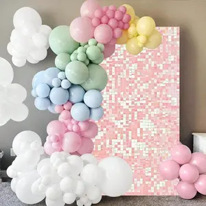 24pcs Wind-Powered Square Geometric Glitter Panels, Party Decoration Flash Wall Background, Ideal for Outdoor Events, Birthdays, Weddings, Gatherings