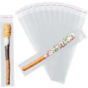 Self Sealing Cellophane Bags - 2x10 Inches 200 count Clear Individual Pretzel Rod Bags for Packaging ICY Candy  Popsicle Cookies and Favors