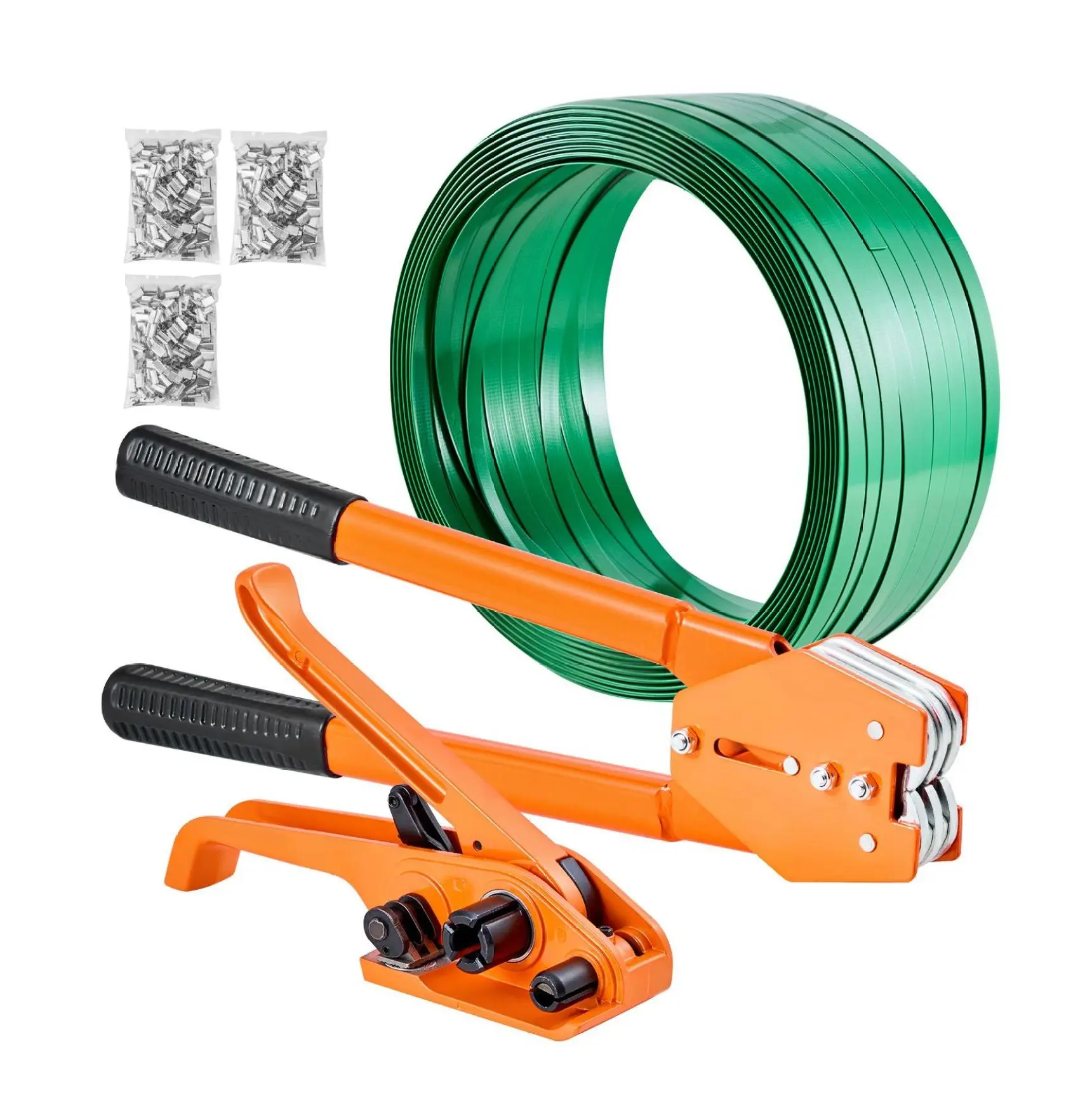Banding Strapping Kit, Heavy Duty PET Strapping with Sealer Tool - 1000ft, 300 Seals - Pallet Packaging, Warehouse, Shipping, Moving 1000 ft