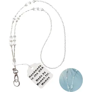 Bling Women's Beaded Lanyard , 34", ID Badge Card Holder Teacher Cruise  Phone