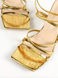 Women's Elegant Criss Cross Strap High Heel Sandals, Summer 2024 Fashionable Open Toe Sandals for Outdoor, Lightweight Breathable Comfortable Shoes for Daily Wear, Perfect Gift for Women