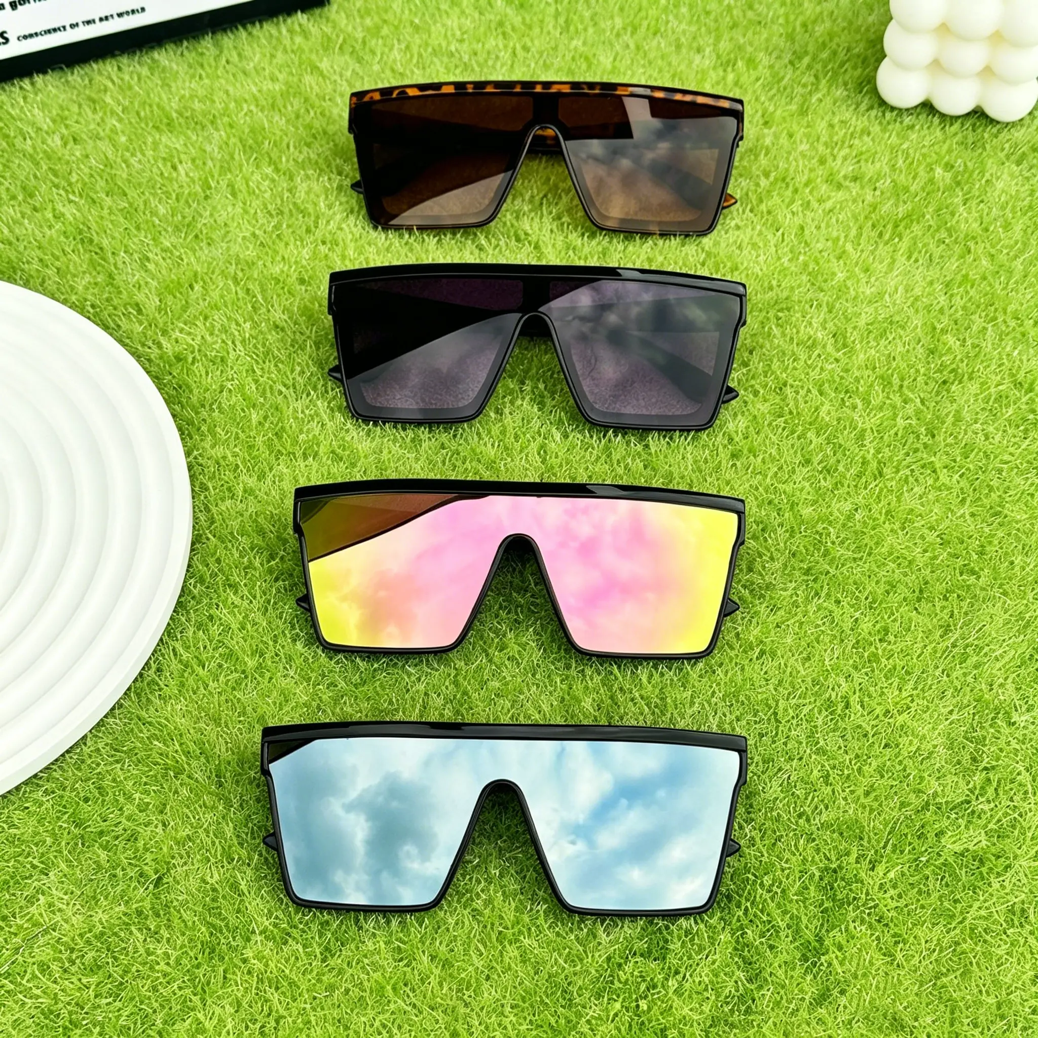 4-PCS Oversized Square Sunglasses Baby Boys Girls Festival Punk Sun Glasses Fashion Eyeglasses Shades UV400 Oculos Sol