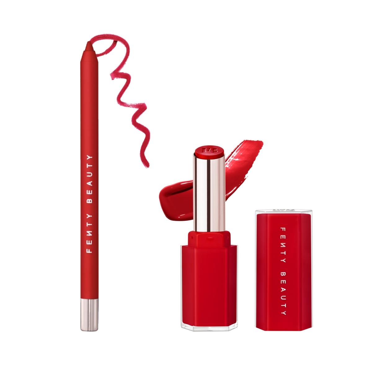 Fenty Beauty Lip Lock’r Duo: Trace’d Out Longwear Waterproof Pencil Lip Liner Gloss Bomb Stix High-Shine Gloss Stick