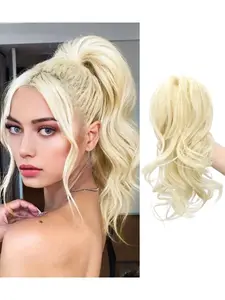 High Ponytail Hair Extension Clip, Curly High Volume Fish Tail Braid, Daily Use Loose Bun Clips for Women, Stylish Fake Hair Accessories