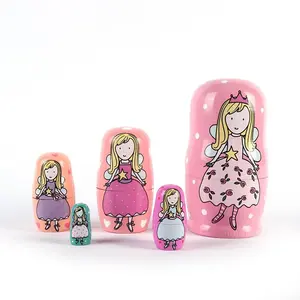 Unique Wooden Russian Five-Layer Nesting Dolls, Perfect Christmas and Thanksgiving Gift, Unique Craftsmanship Souvenir