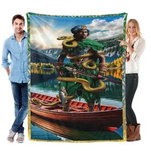 Orisa Inle Style Lightweight Blanket – Single-Sided Print Soft Throw for Sofa, Living Room Decor & Gift Blankets