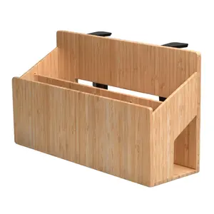 Bamboo Side-Mount Desktop Sorter – Universal C-Clamp Desk Extension & Organizer for Stationery and Devices