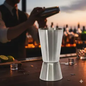 Portable Cocktail Shaker Kit: Rustproof Quick-Clean Stainless Steel Bartending Set for Home Bar, Camping & Outdoor Use, Includes Measuring Cups & Mixing Tools, Home Bar Accessories