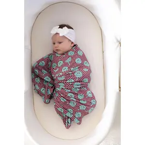 TEAL TRIPPY CHECKER | SWADDLE