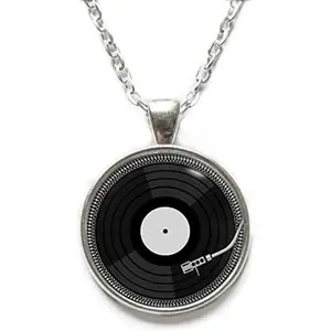 Retro Music Necklace DJ Vinyl Necklace Vinyl Record Necklace Pendant Jewelry Gift,TAP086