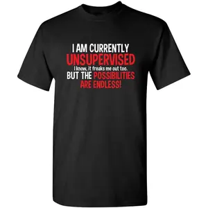 Funny Unsupervised Moment T-Shirt, I'm Currently Unsupervised Saying, For The Chaos Gremlin in All of Us, Playful Sarcastic Unisex Apparel