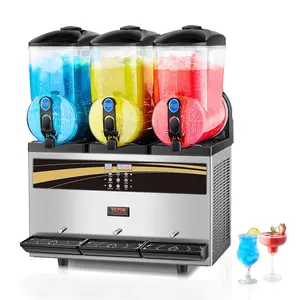 fathersdaygift  VEVOR Commercial Slushy Machine, 15Lx3 Triple Tank Frozen Drink Machine, 180 Cups Stainless Steel Margarita Smoothie Frozen Drink Maker, Slushie Maker for Home Party Restaurants Cafe Bars