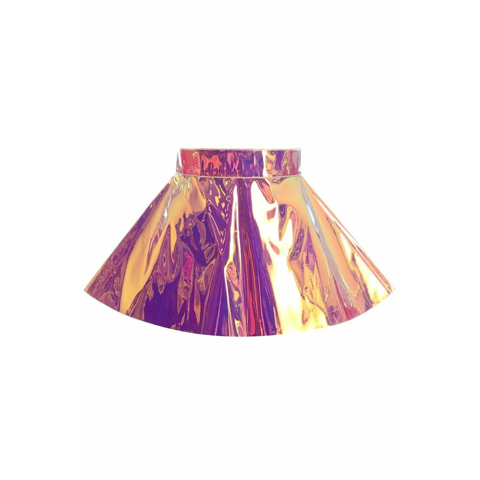 Rainbow Gold Hologram Skater Skirt