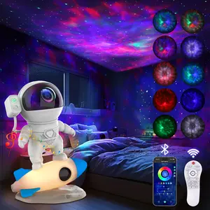 Galaxy Projector Astronaut Rocket Night Light with App & Remote, 8-Color Nebula, White Noise & Bluetooth Speaker, Bedroom Star Light for Kids Room Decor & Christmas Gifts