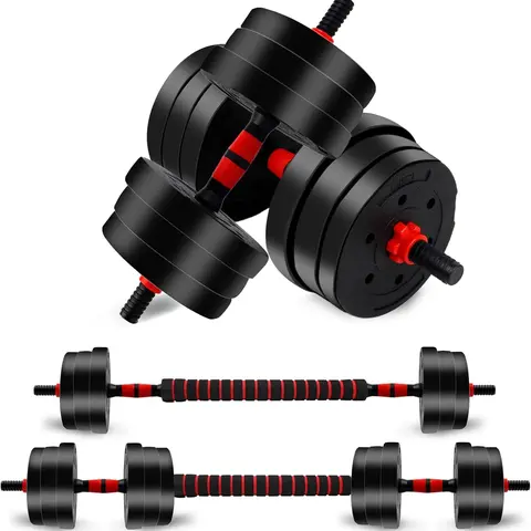 Unisex Adjustable Dumbbell Sets - 22/44-lbs Total, 3-in-1 Mode, Ergonomic Compact Design, Heavy-Duty Cast, Home Gym Kit, Adjustable Weights Plates, Strength Training Barbell, Workout Sets Women, Stay Active at Home, Weights for Upper Body Training