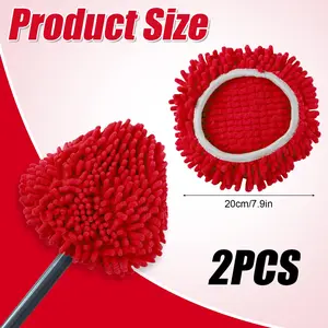 2pcs Mop Replace Head for Ocedar, Chenille Mop Refills Spin Mop Heads Replacements Compatible with O-Cedar Easywring 1 Tank System for Cleaning Floor Glass Wall, Machine Washable and Reusable (Red)