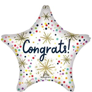 Jumbo Sprinkle Confetti Congrats Foil Balloon